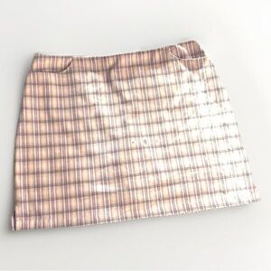 Dexim Purple Plaid Skorts Size 18 W/ Pockets Preppy Tennis Style Made In Canada